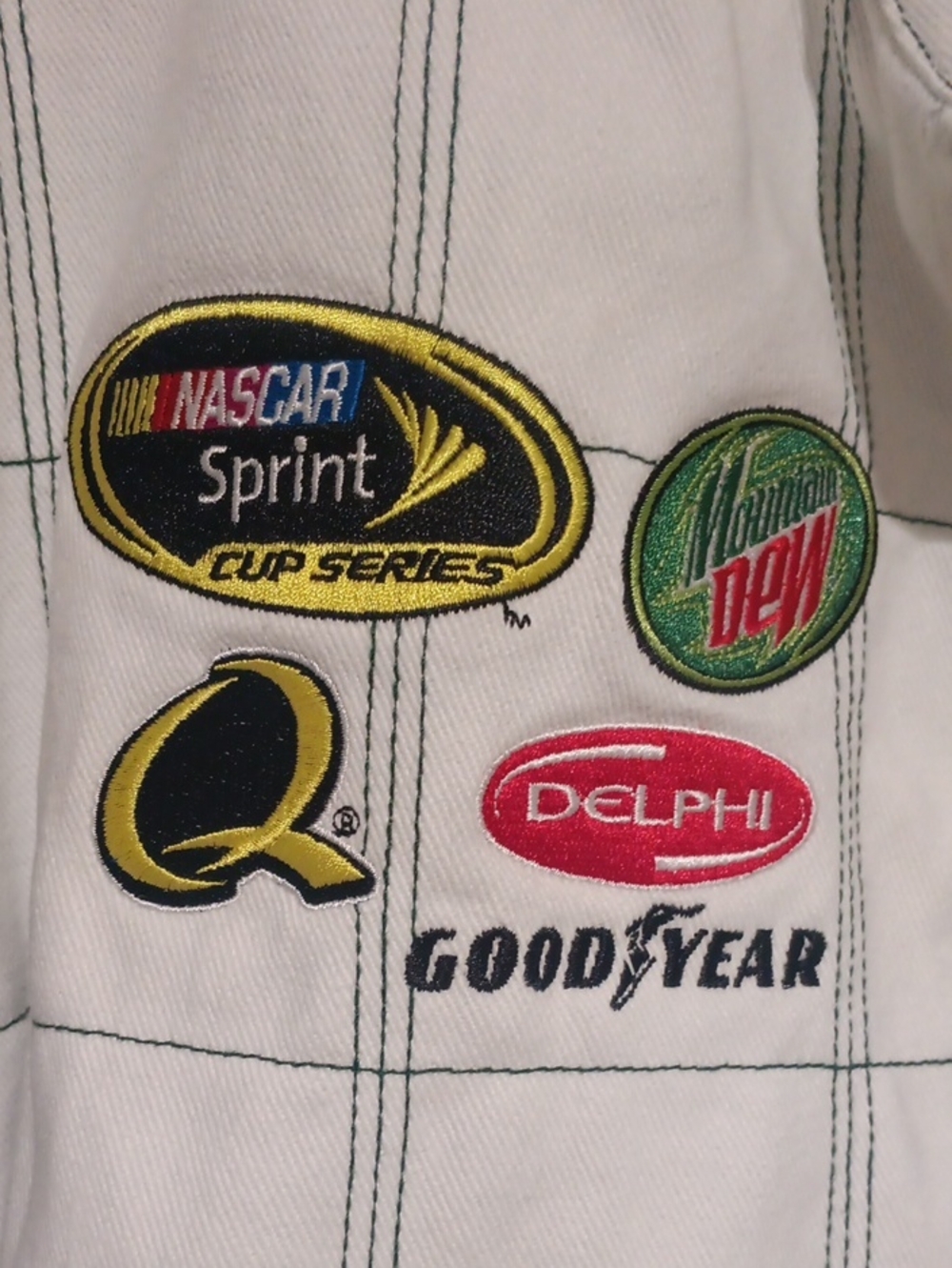 Dale Jr. Chase AMP Energy Men's White and Dark Green Racing Jacket - Picture 4 of 10